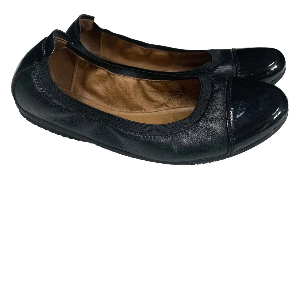 JOSEF SEIBEL‎ EUR 37 US 6.5 Pippa Black Leather Round Cap Toe Ballet Flats