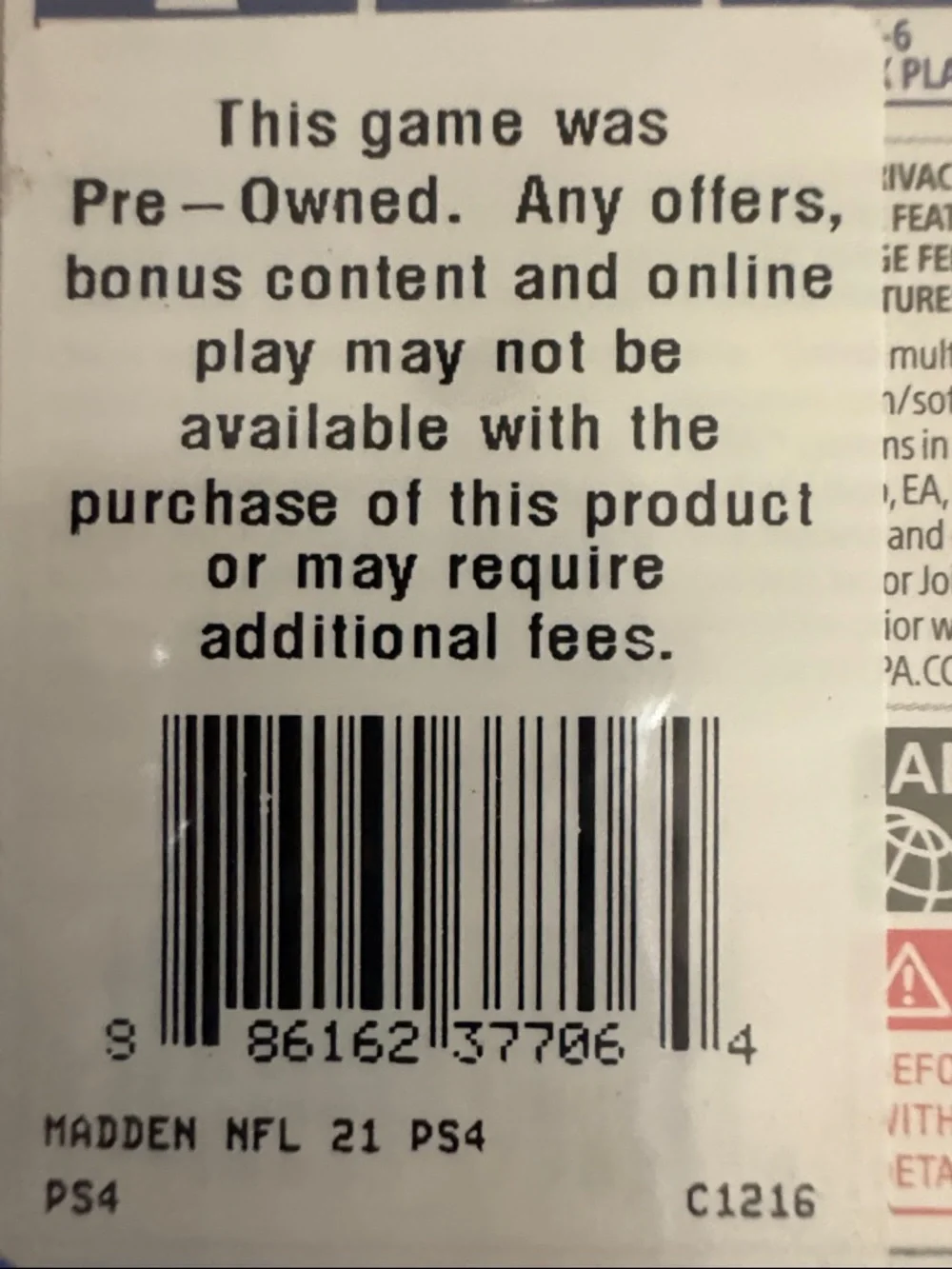 Playstation 4 madden nfl