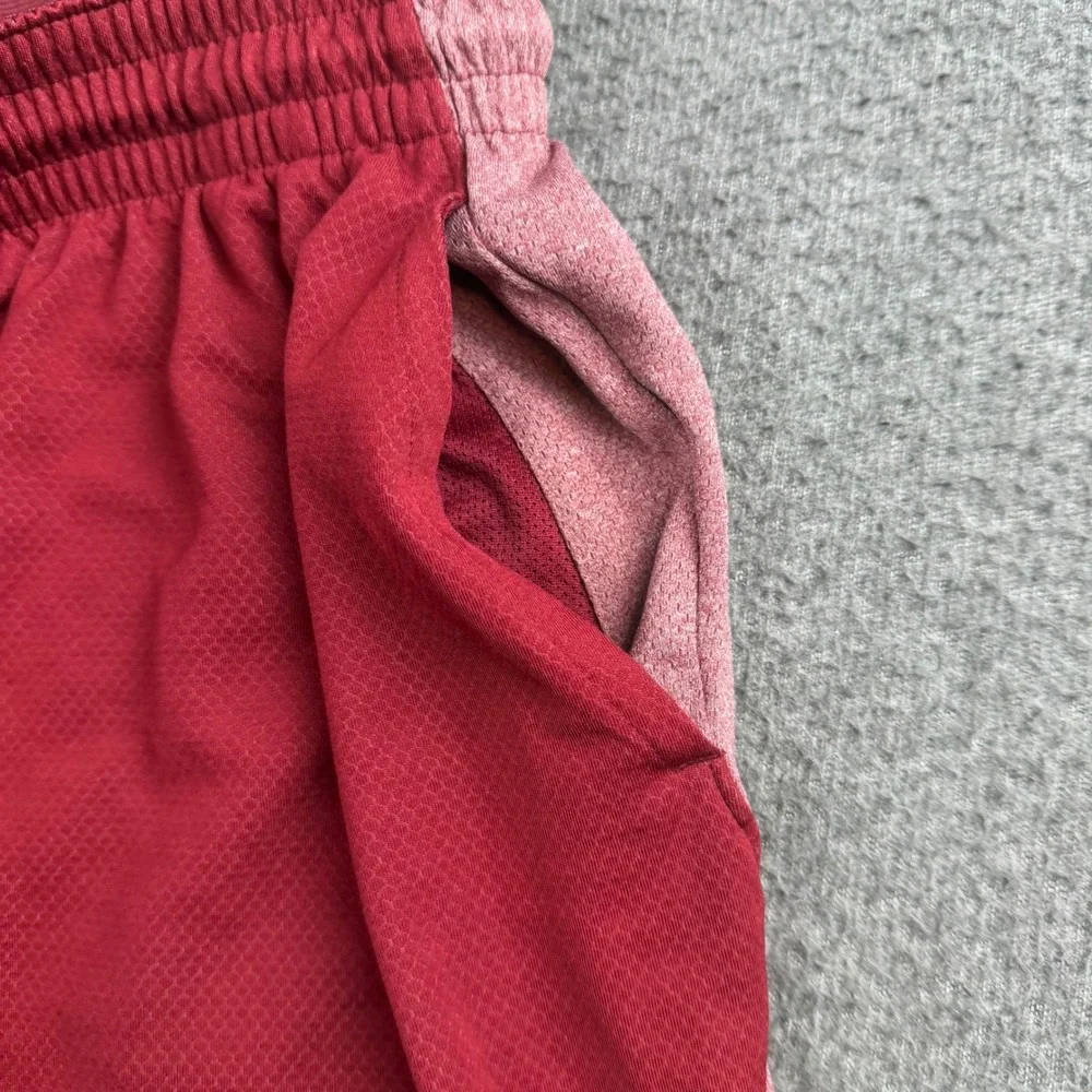 Nike Basketball Shorts Men's Large Red Dri-FIT Mesh Athletic Gym Training