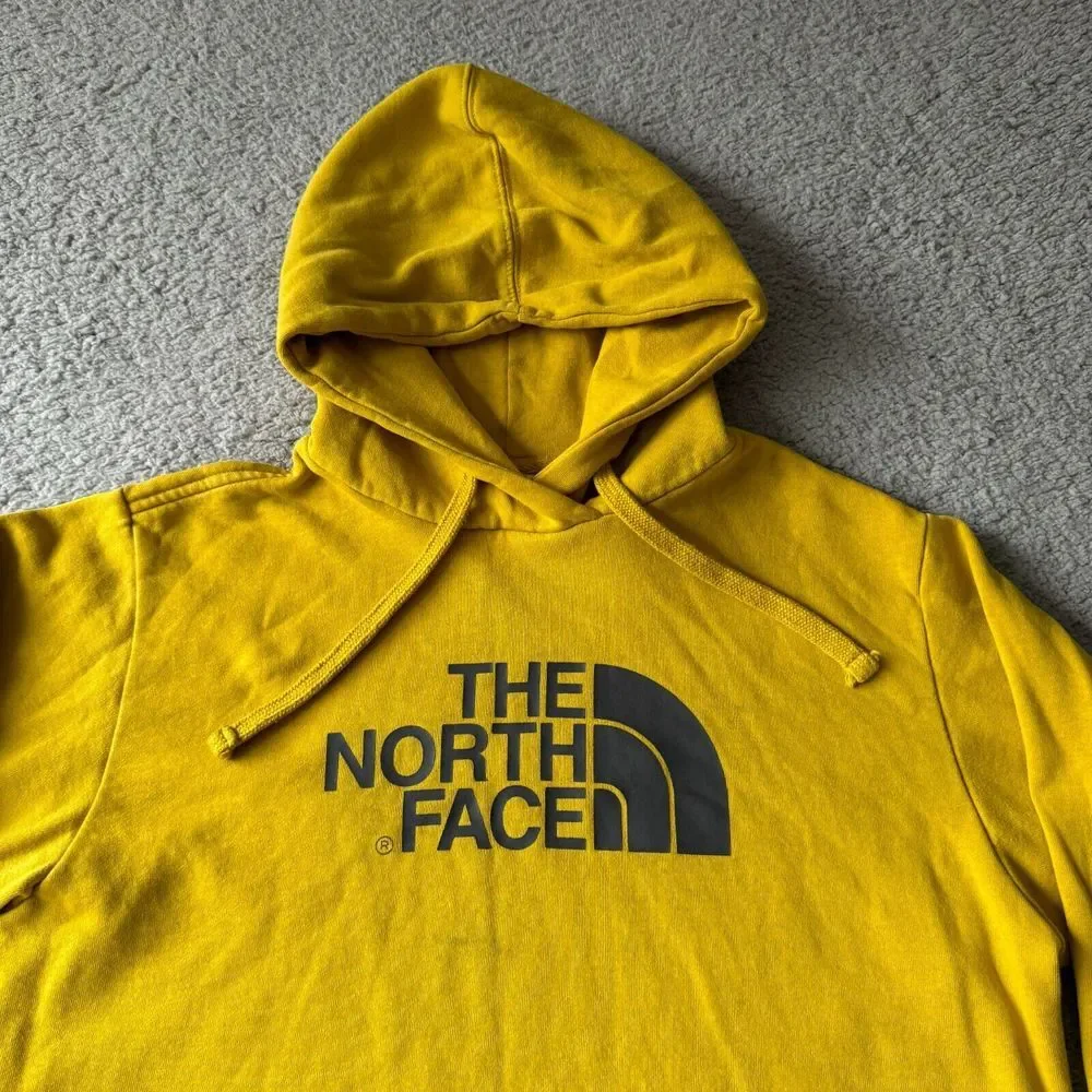 The North Face‎ Hoodie Mens Small Yellow Sweater Sweatshirt Outdoor Fleece Lined