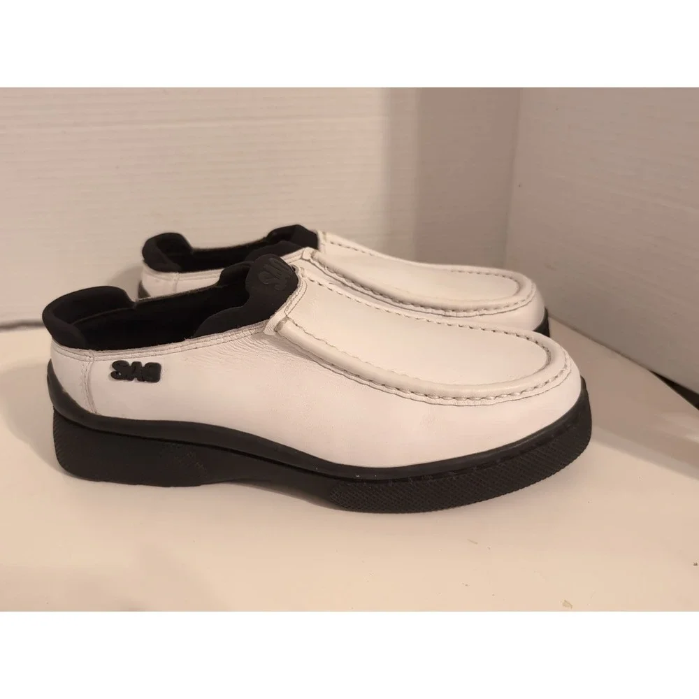 SAO Men's White‎ Slip On Loafers Leather Size 10.5
