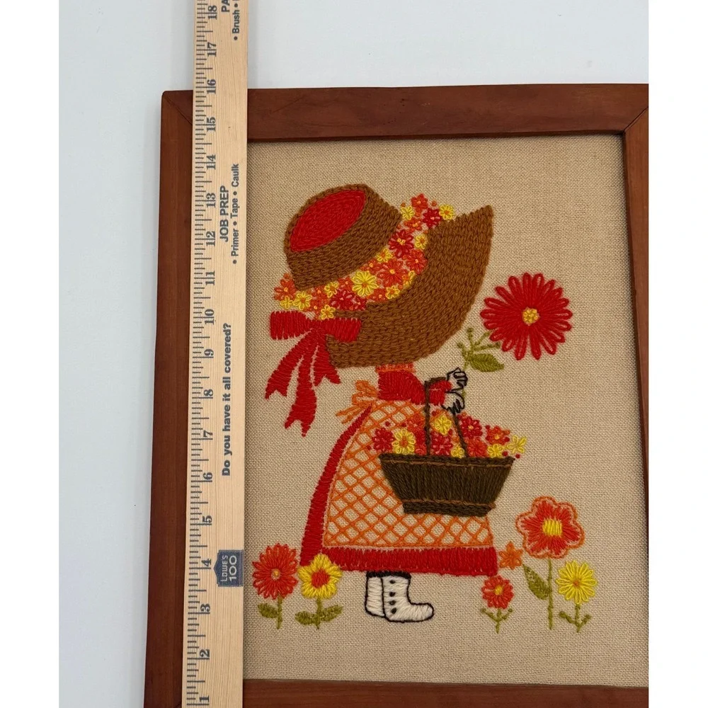 Handmade vintage crewel