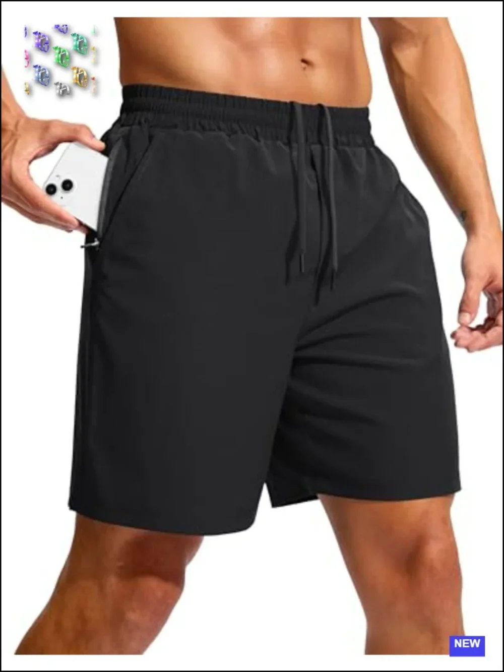 Men's Athletic Workout Shorts with Zipper Pocket Quick Dry Running Gym Shorts