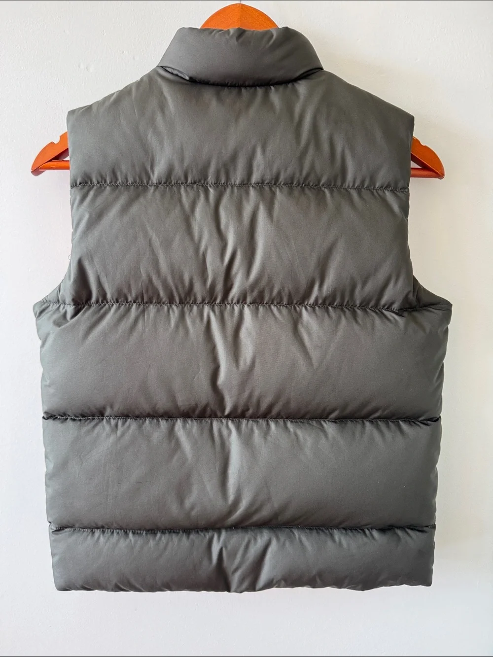 Ralph Lauren Boys Olive Green Quilted Puffer Vest with Orange Polo Pony