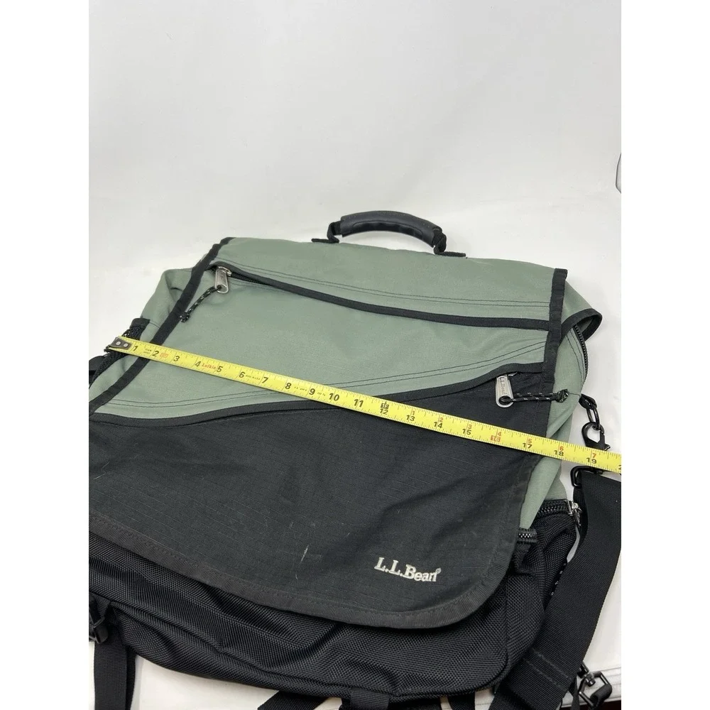 LL Bean Messenger Bag‎ Backpack Carry On Computer Green Convertible