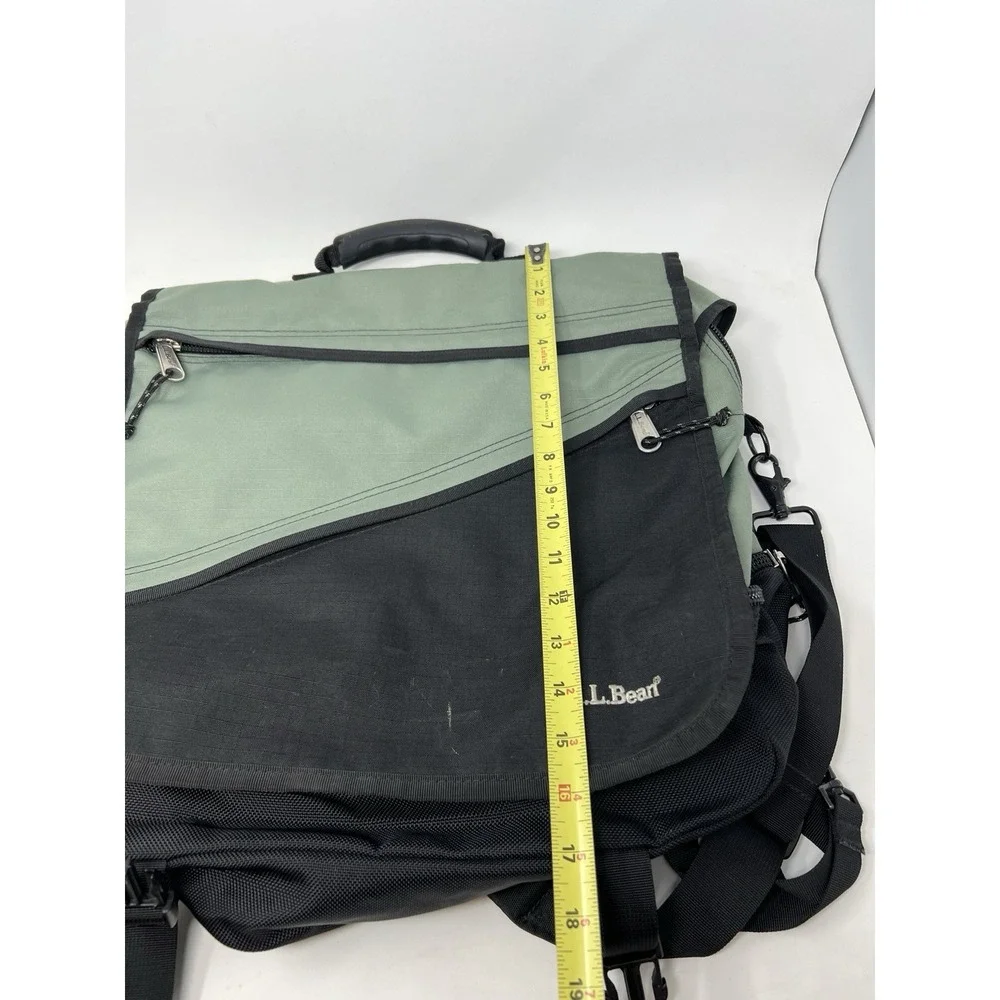 LL Bean Messenger Bag‎ Backpack Carry On Computer Green Convertible
