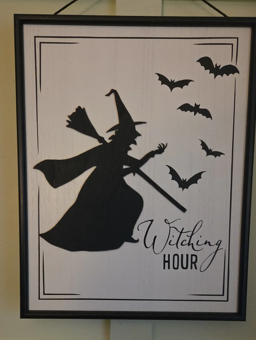 Witching Hour Halloween Wall Art - Black Framed Silhouette