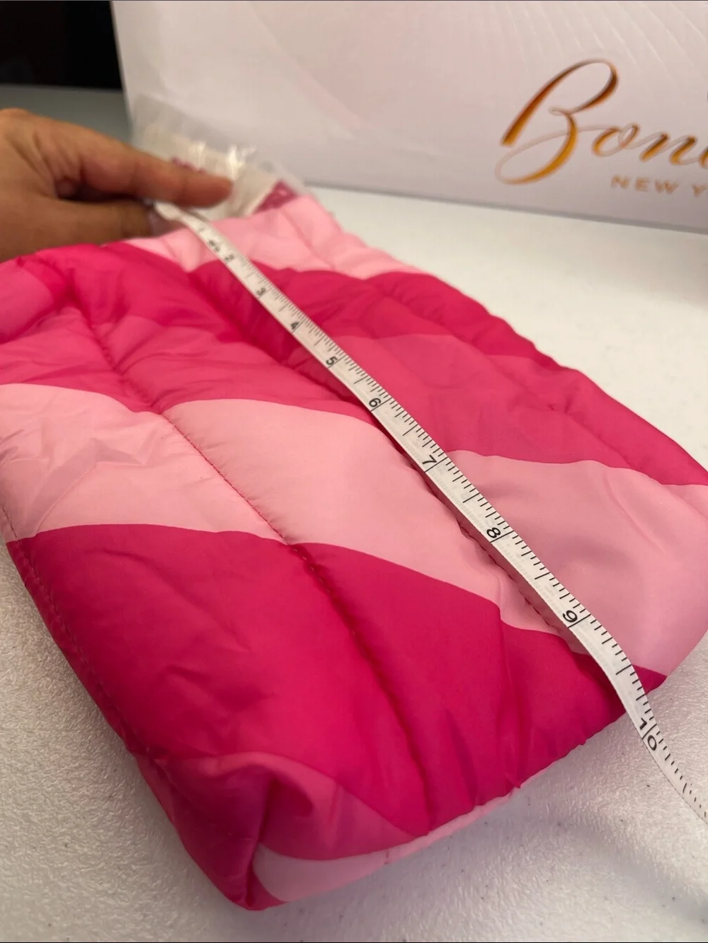 Estée Lauder Puffer stripe cosmetic bag Set of 3! NWT