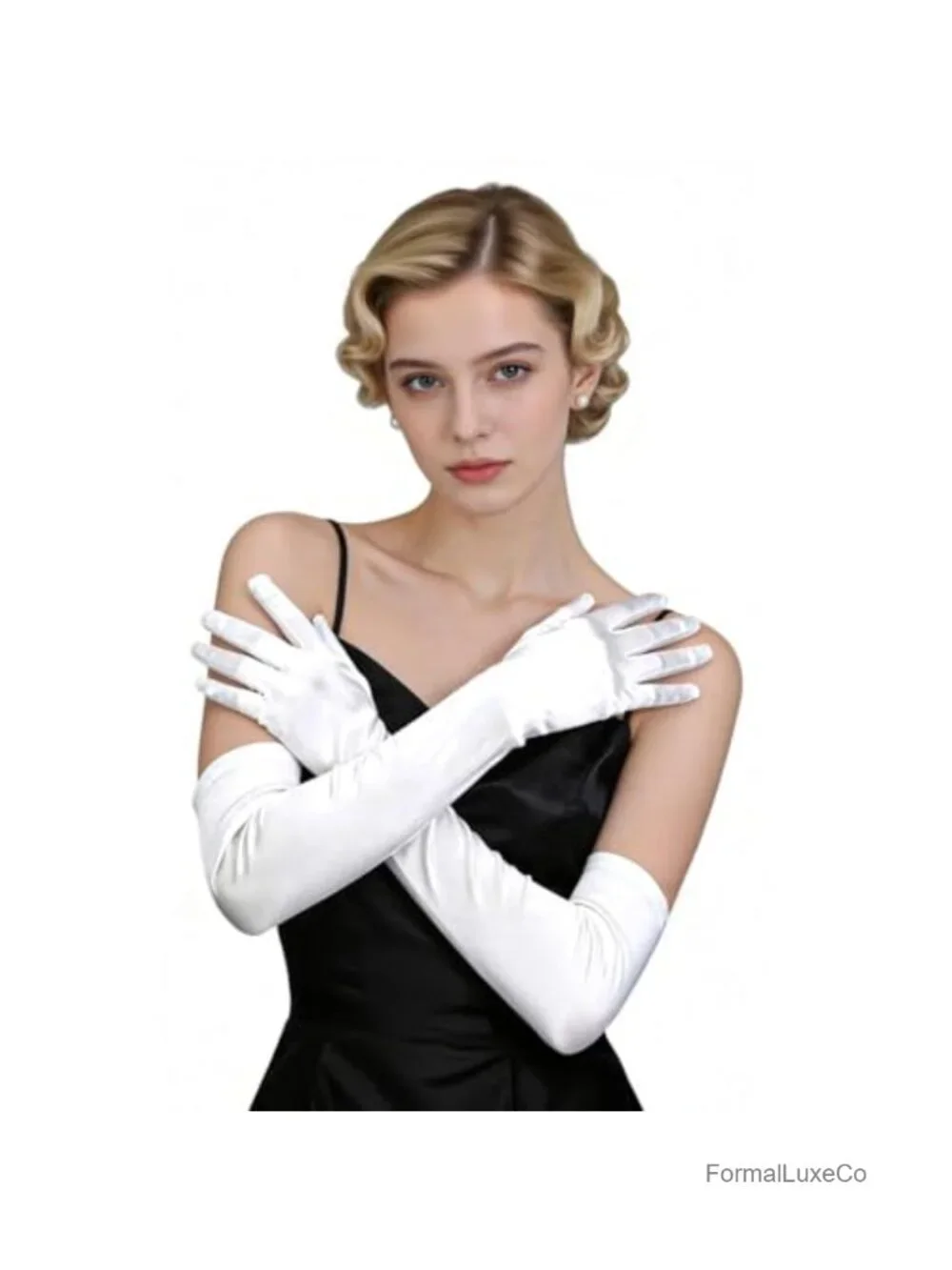 Satin Opera Gloves Elbow Length 20 Inch Formal Wedding Bridal Costume Accessory