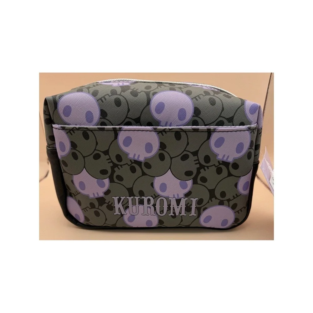 Impressions Vanity Sanrio Kuromi Cosmetic Pouch‎ Purple Skull Makeup Bag New