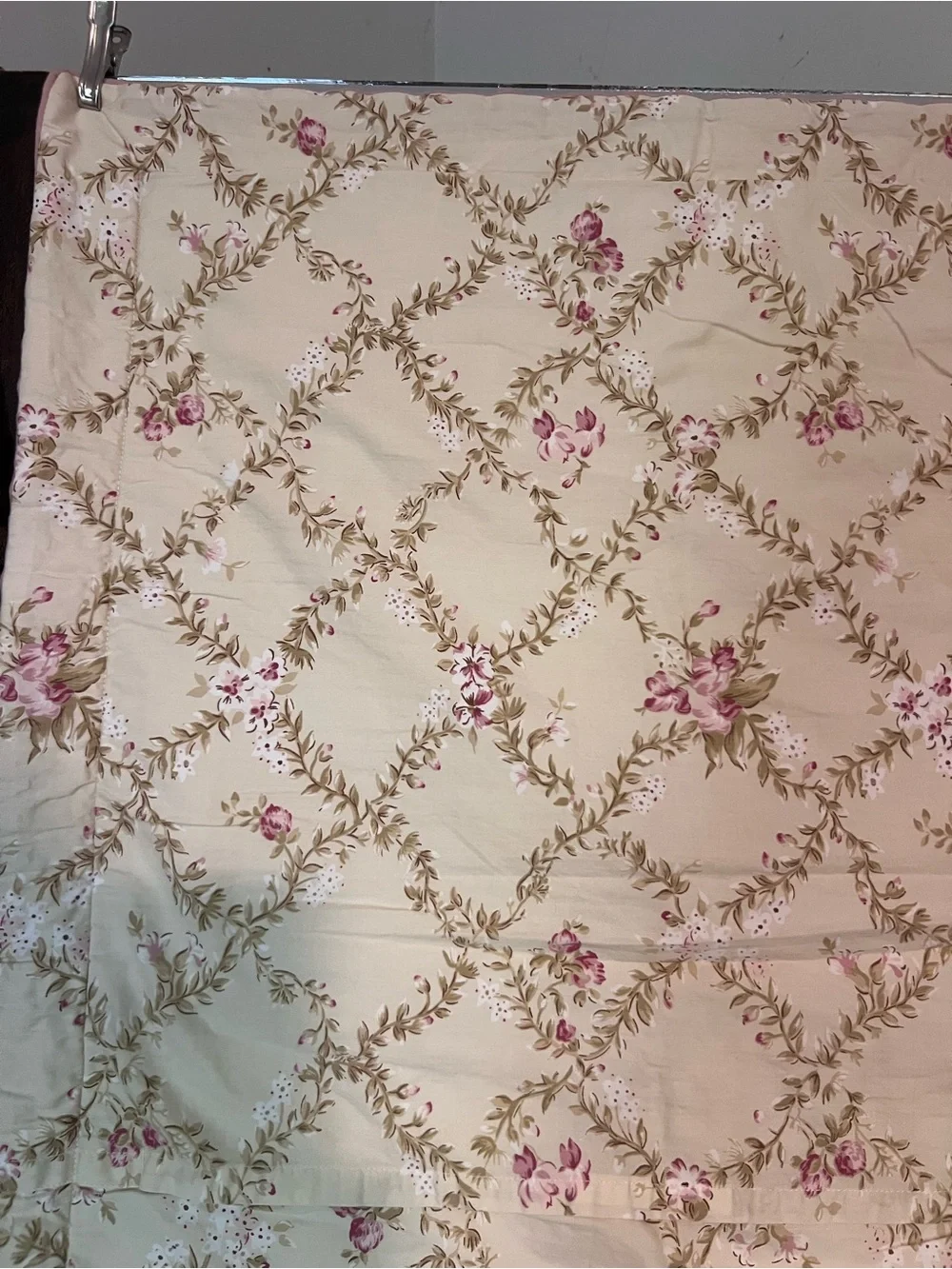 Handmade Floral Patchwork Quilted pillowcases Pink and Cream Standard, Set of 2