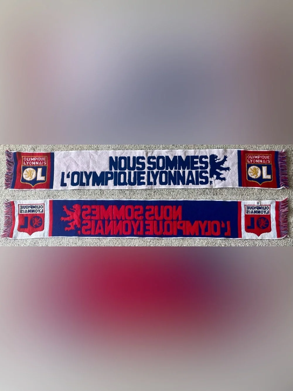 Olympique Lyonnais Nous Sommes One Sided Soccer Scarf