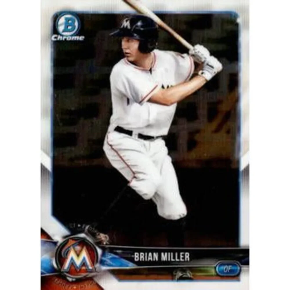 2018 Bowman Chrome Prospects Brian Miller BCP60 Miami Marlins