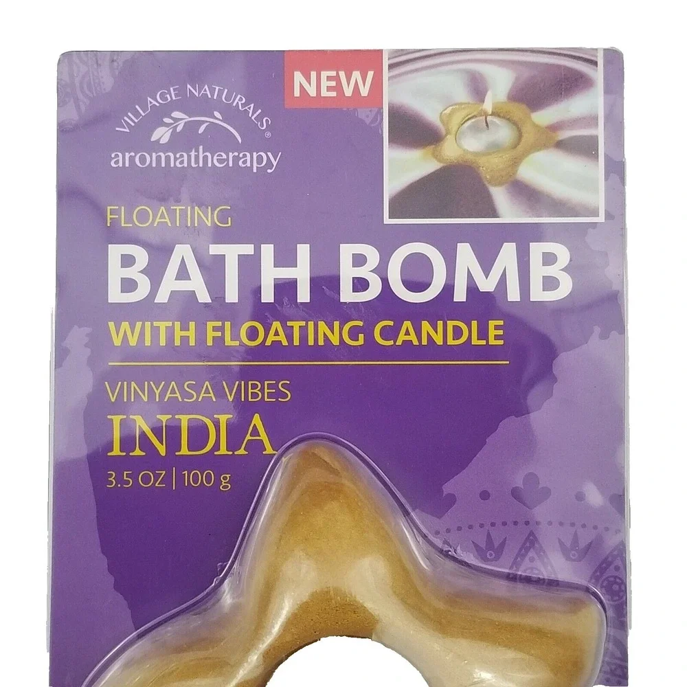 2x Village Naturals Aromatherapy Bath Bomb with Floating Candle‎ 3.5 oz Each