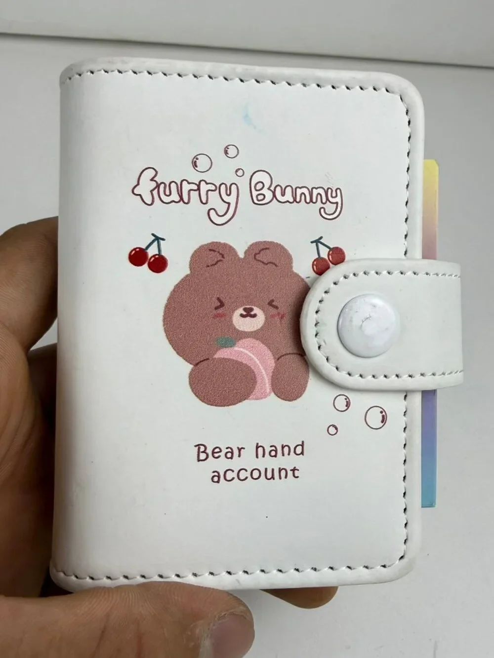 Kawaii Furry Bunny Bear Mini 3-Ring Binder Pocket Journal Gradient Pages