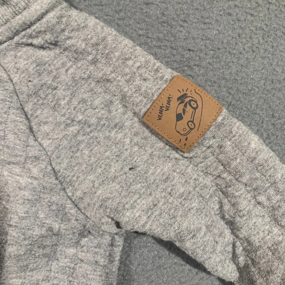 Carters Baby‎ 6M Gray Quilted Full Zip Jumpsuit One Piece Romper Vroom Patch
