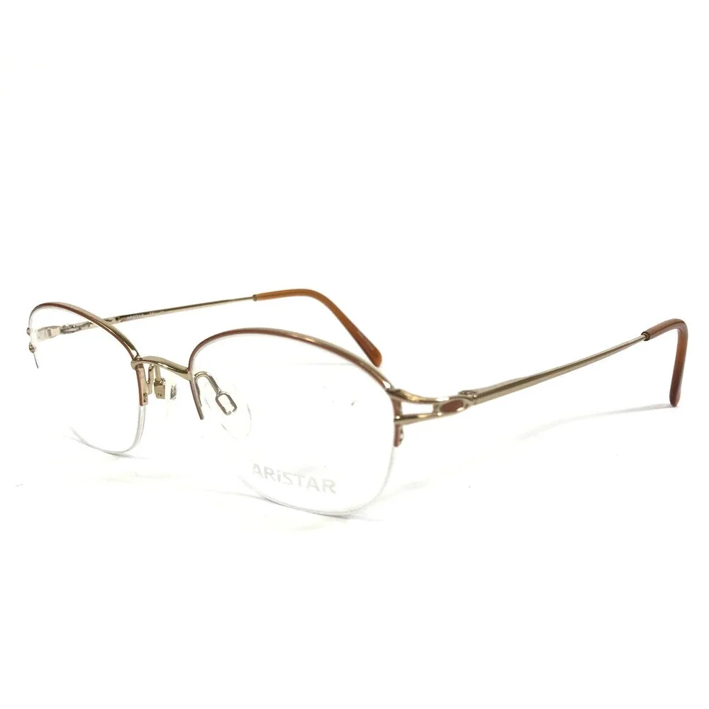 Aristar Eyeglasses Frames AR6840 028 Copper Brown Half Rim Round 51-19-140