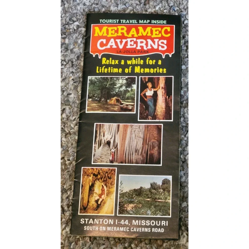 Vtg 1970s Meramec Caverns Ephemera Tourist Brochure Travel Guide‎ Souvenir