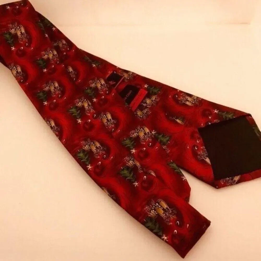 #3019 J Garcia Christmas silk necktie 57 X 4