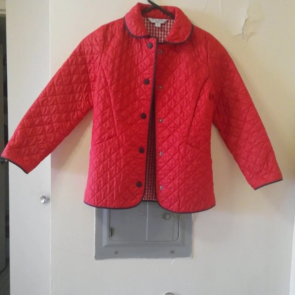 Girls Brooks Brothers Quilted Red Barn Jacket SZ M