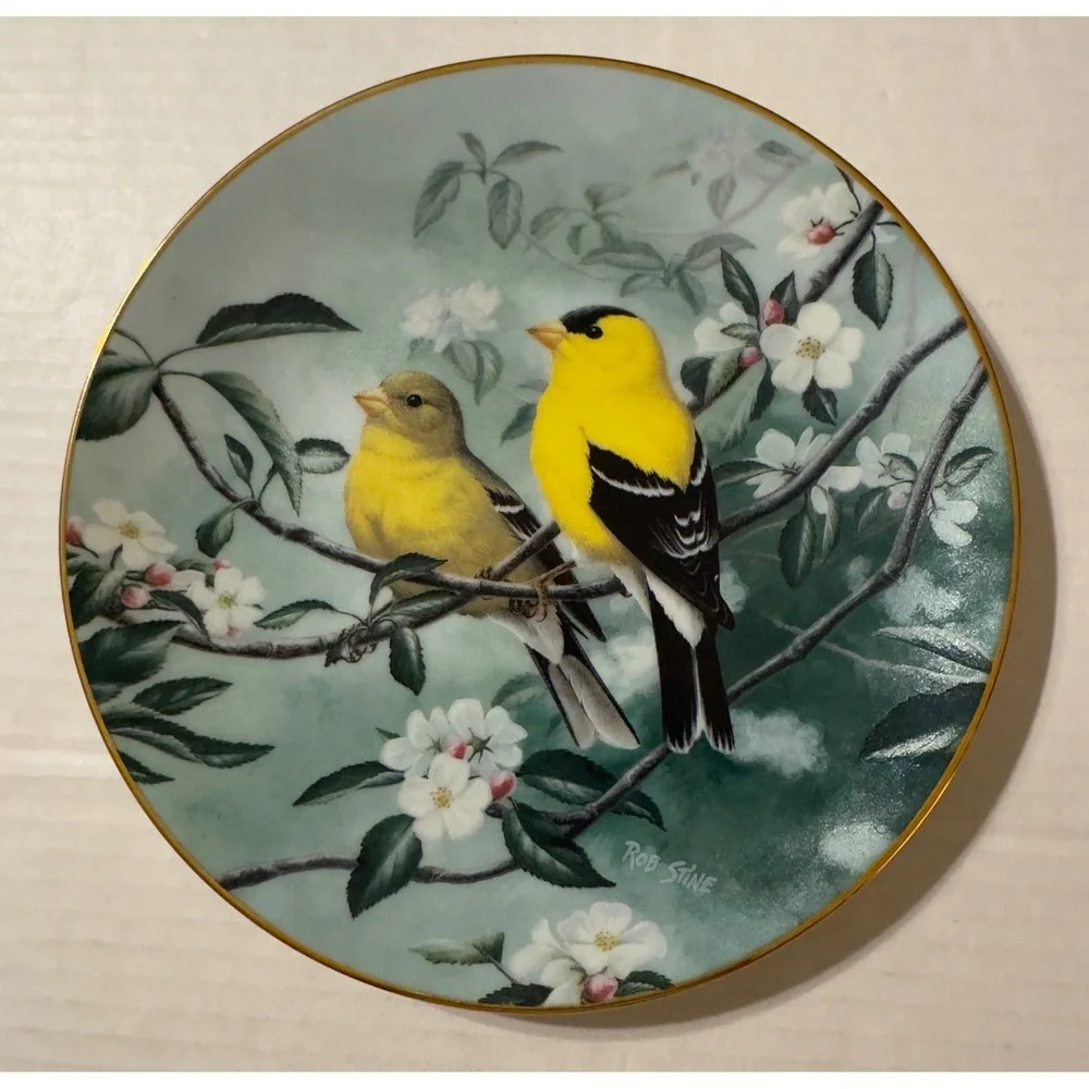 W.S. George Golden Daybreak Collector Plate‎ Birds 8.25