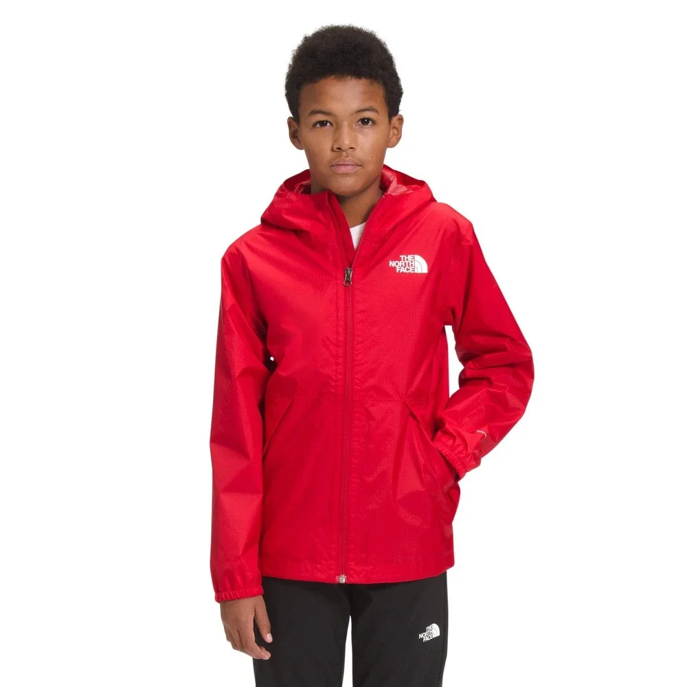 The North Face Boys Red Resolve Reflective Waterproof‎ Rain Jacket L 14/16