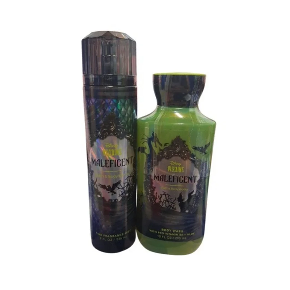 Rare Seasonal Bath & Body Works Womens MALEFICENT Body Care 2pcs Bundle Mist Gel