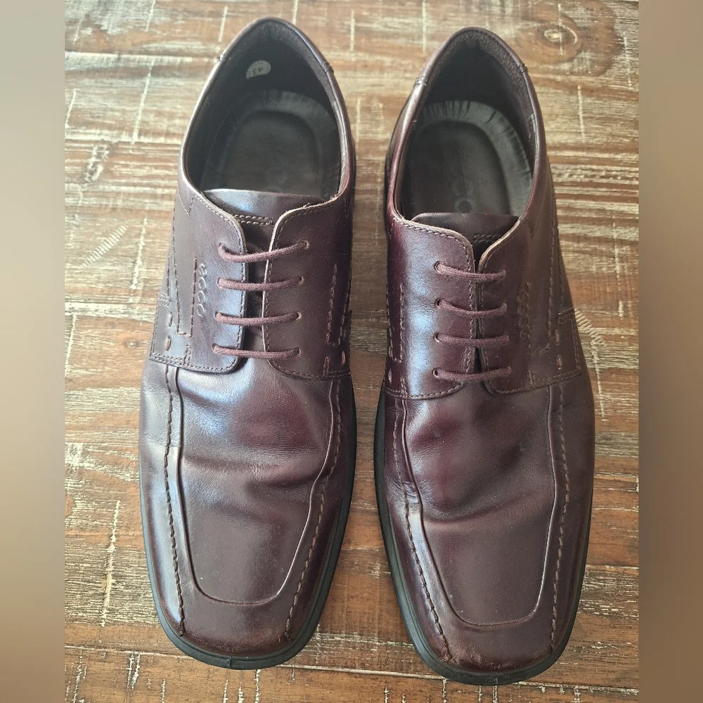 ECCO Men's 45(11.5 US)Casual Oxford Brown Leather Lace Up‎ Shoe