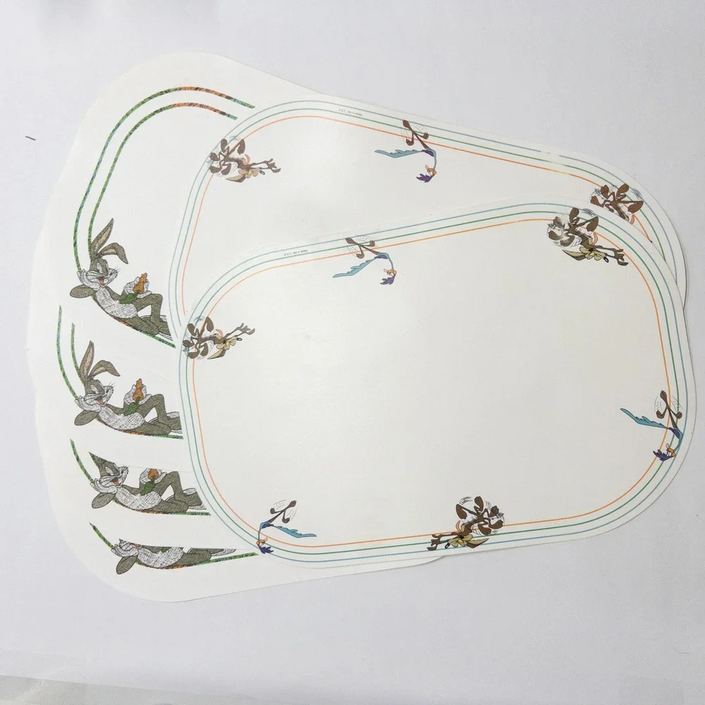 Vintage Warner Bros Looney Tunes Bugs Bunny Placemat Set‎ 90s Cartoon Nostalgia