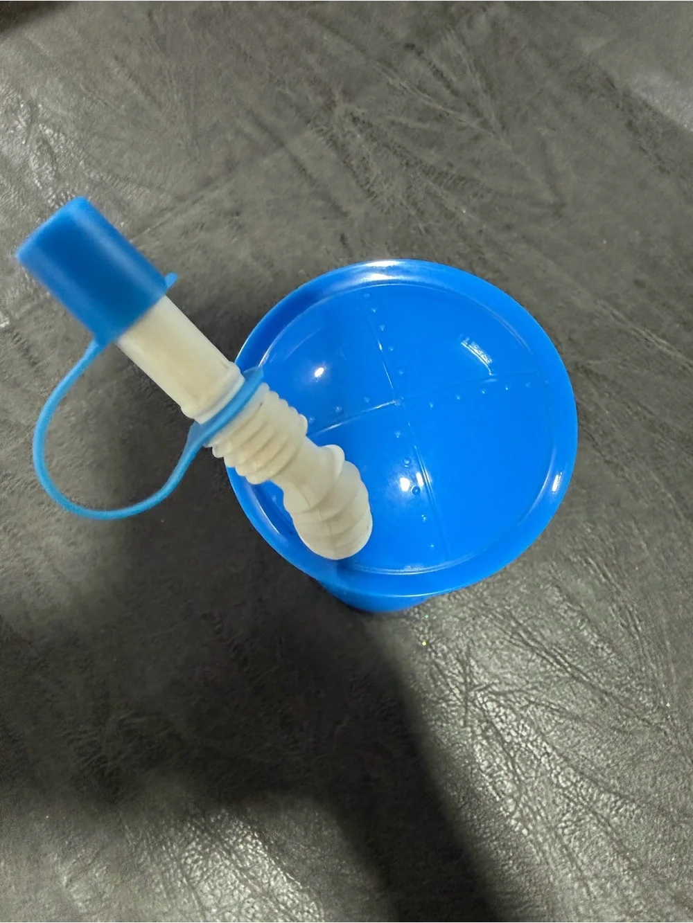 Vintage Disney Pluto Blue & Yellow Plastic Kids Party Cup with Lid and Straw