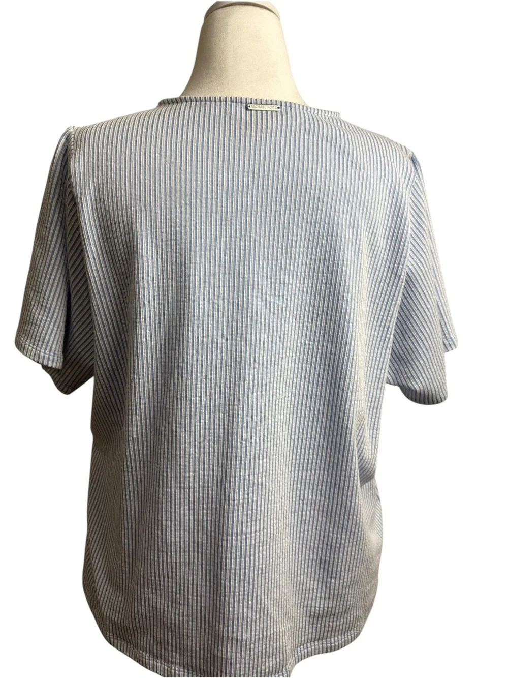 Michael Kors Light Blue Striped Wrap Blouse size 2X