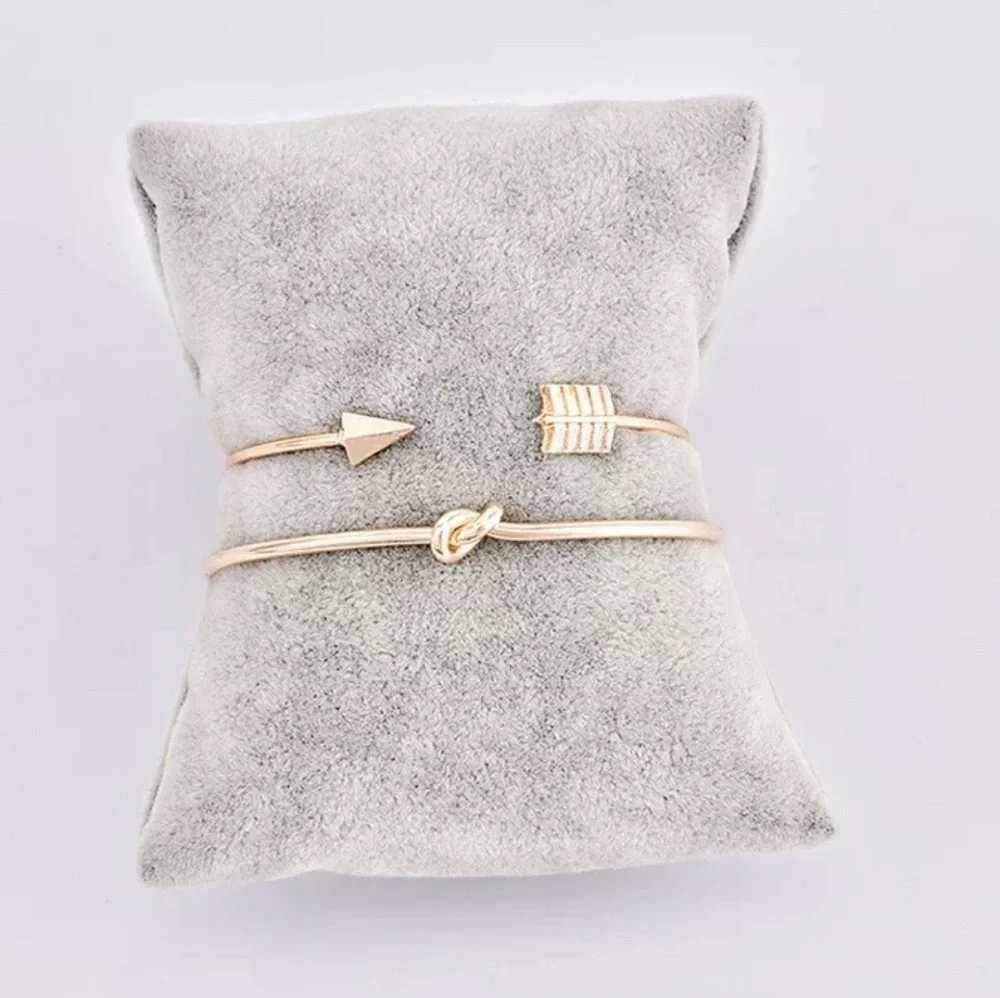 Gold 2 Piece Bracelet Bangle Set