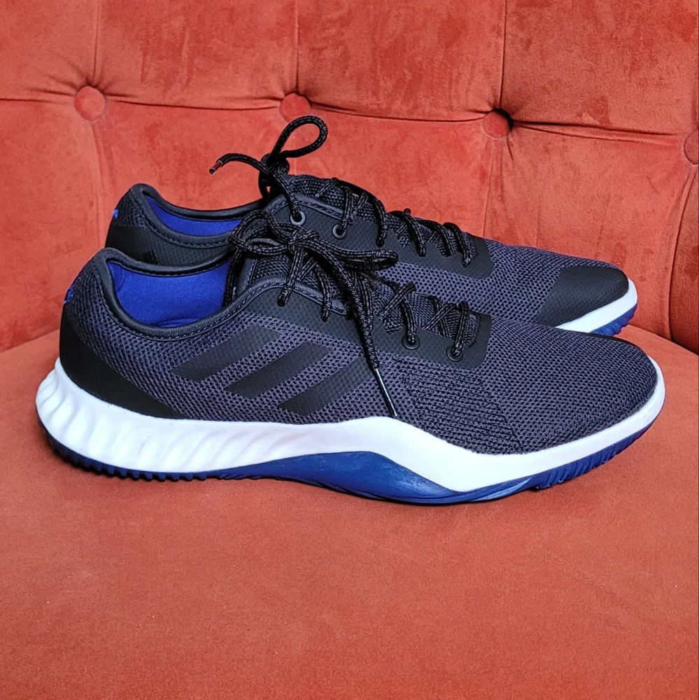 Adidas Men's Black & Blue Lightweight Mesh Running Shoes