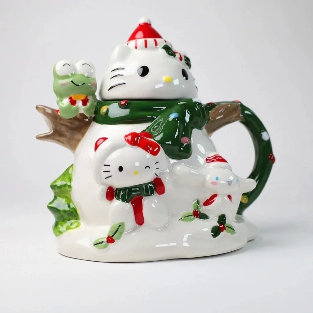 Blue Sky X Hello Kitty & Friends Christmas SNOWMAN FUN Teapot NEW IN BOX