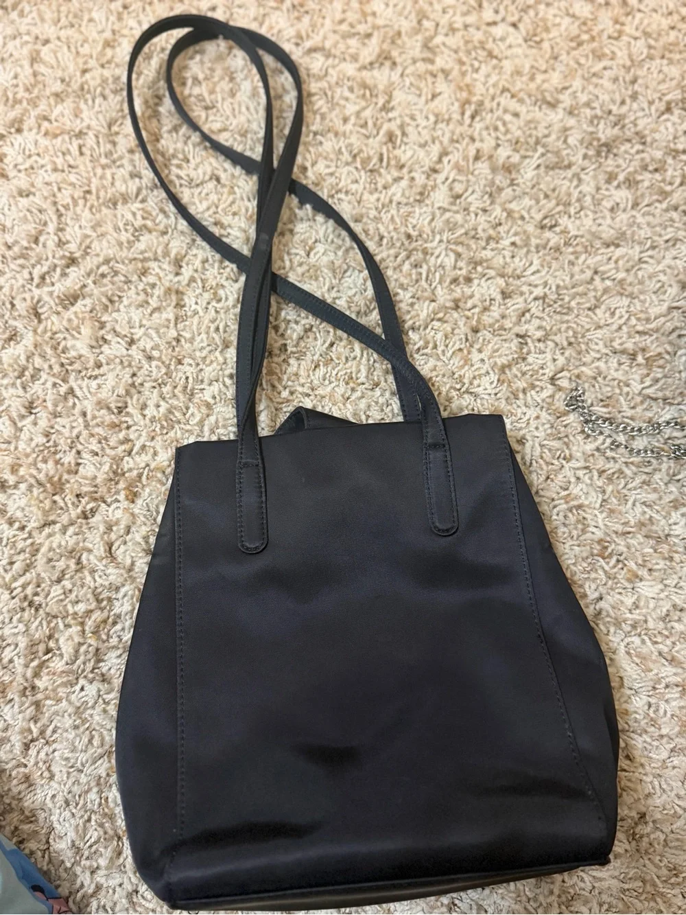 Nine West Black Shoulder Tote with Slim Straps