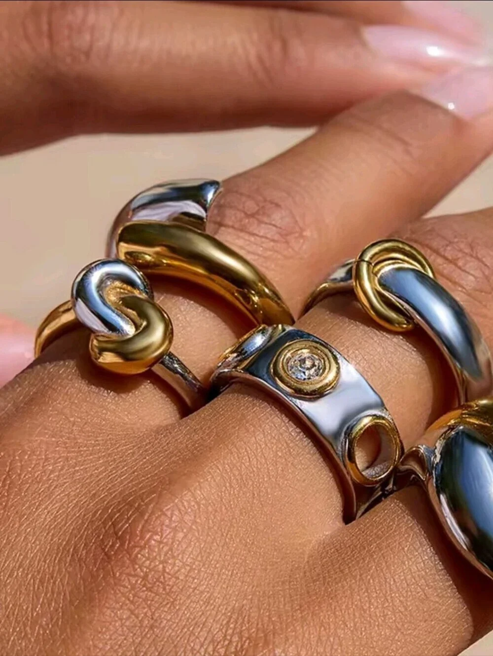 Anthropologie chunky silver
