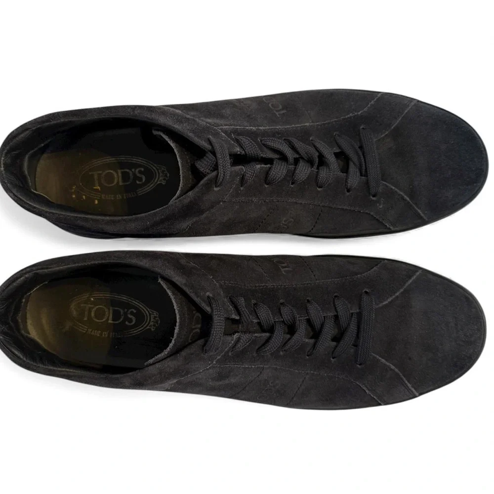 Luxury Tods Suede Leather Casual Shoe‎ Black Lace Up Sporty Size 11.5