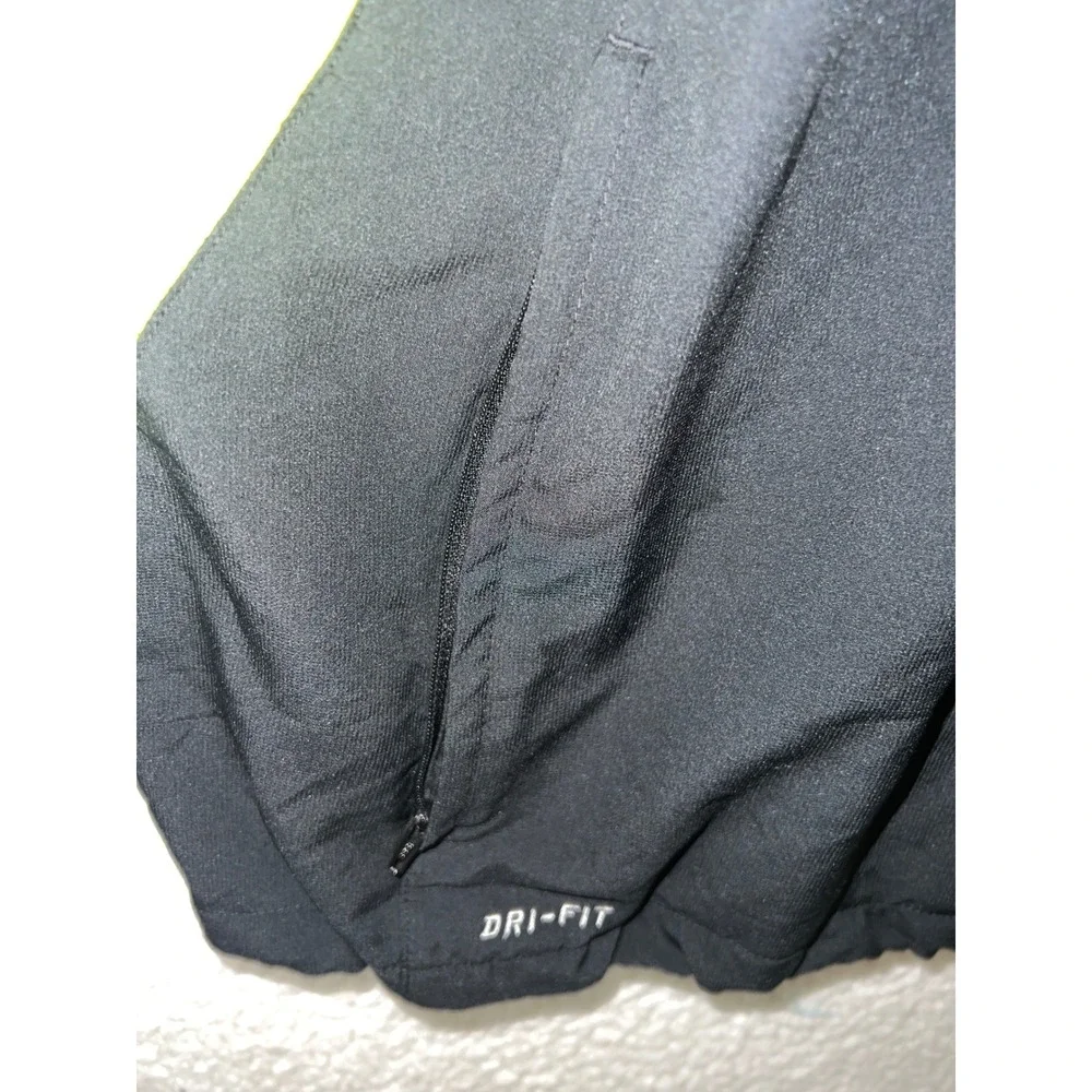 Nike Dri-FIT Mens Quarter Zip Pullover Jacket Black Neon Green‎ Large Running