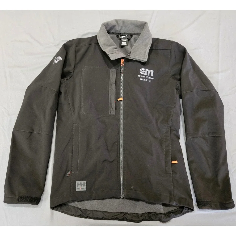 Helly Hansen Workwear Jacket Mens M Black Softshell Fleece GTI Logo