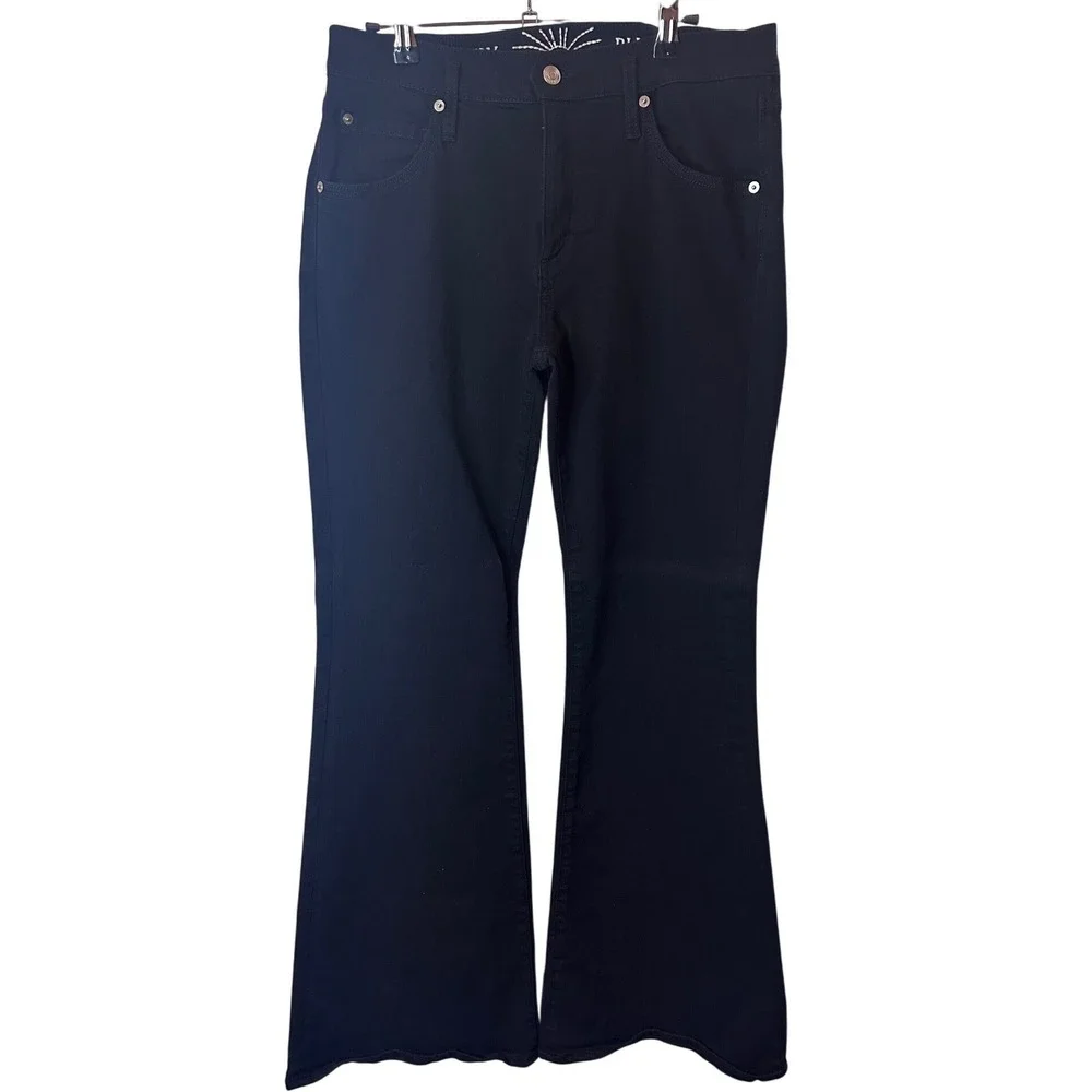 Daily Blue‎ Women's Black Flare Peace Jeans Size 30 Tall 33