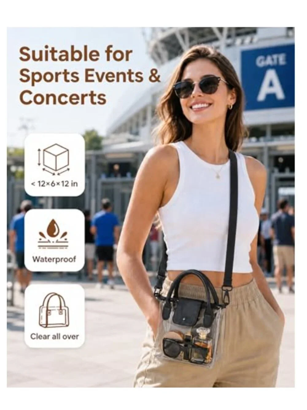 N/A clear crossbody