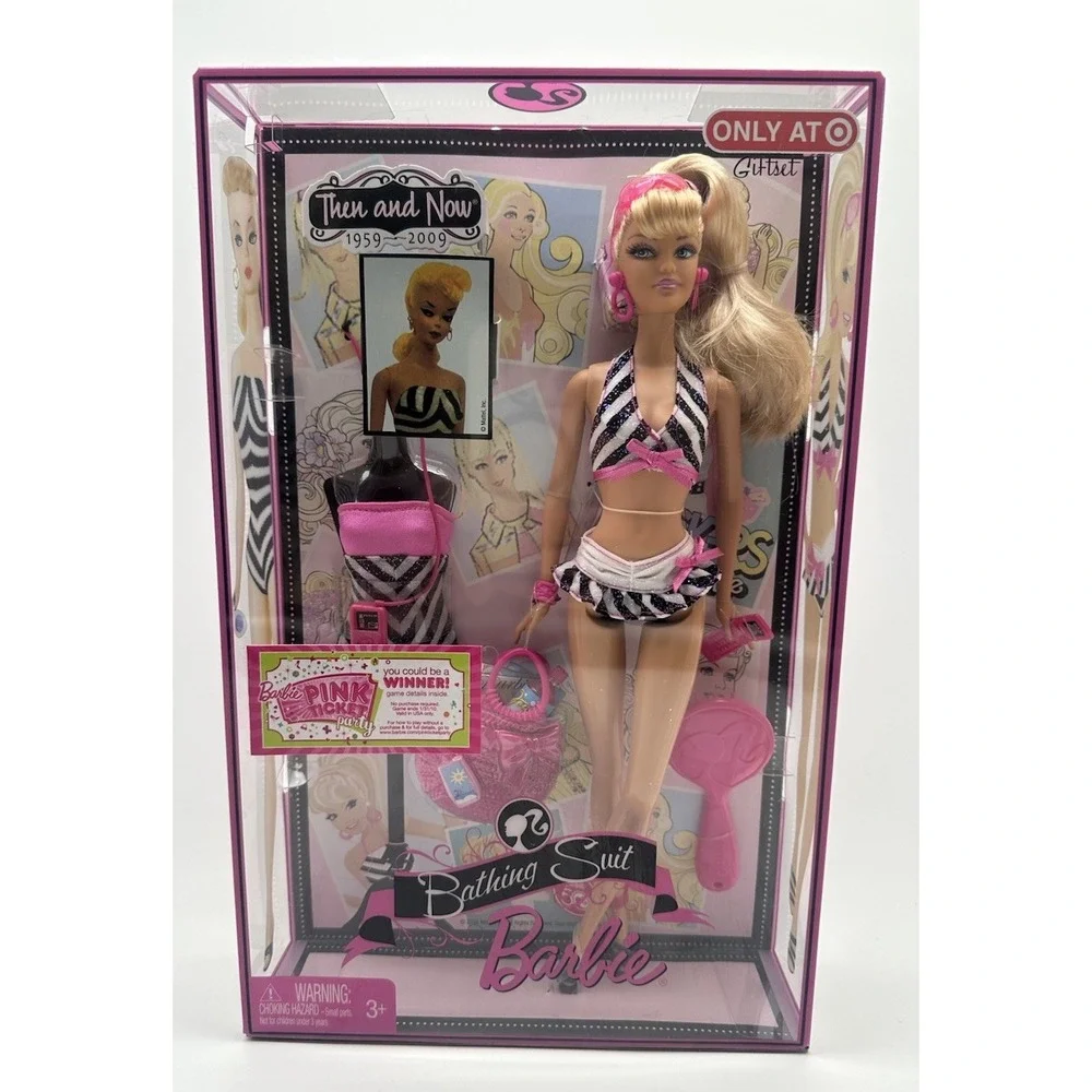 2009 MATTEL BARBIE THEN & NOW BATHING SUIT TARGET EXCLUSIVE P8038 NEW