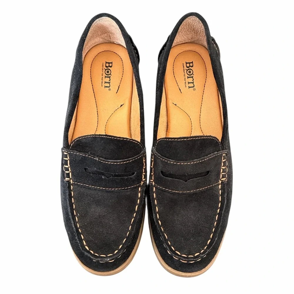 Born black suede loafers‎ size 9 loafers work office casual comfort preppy