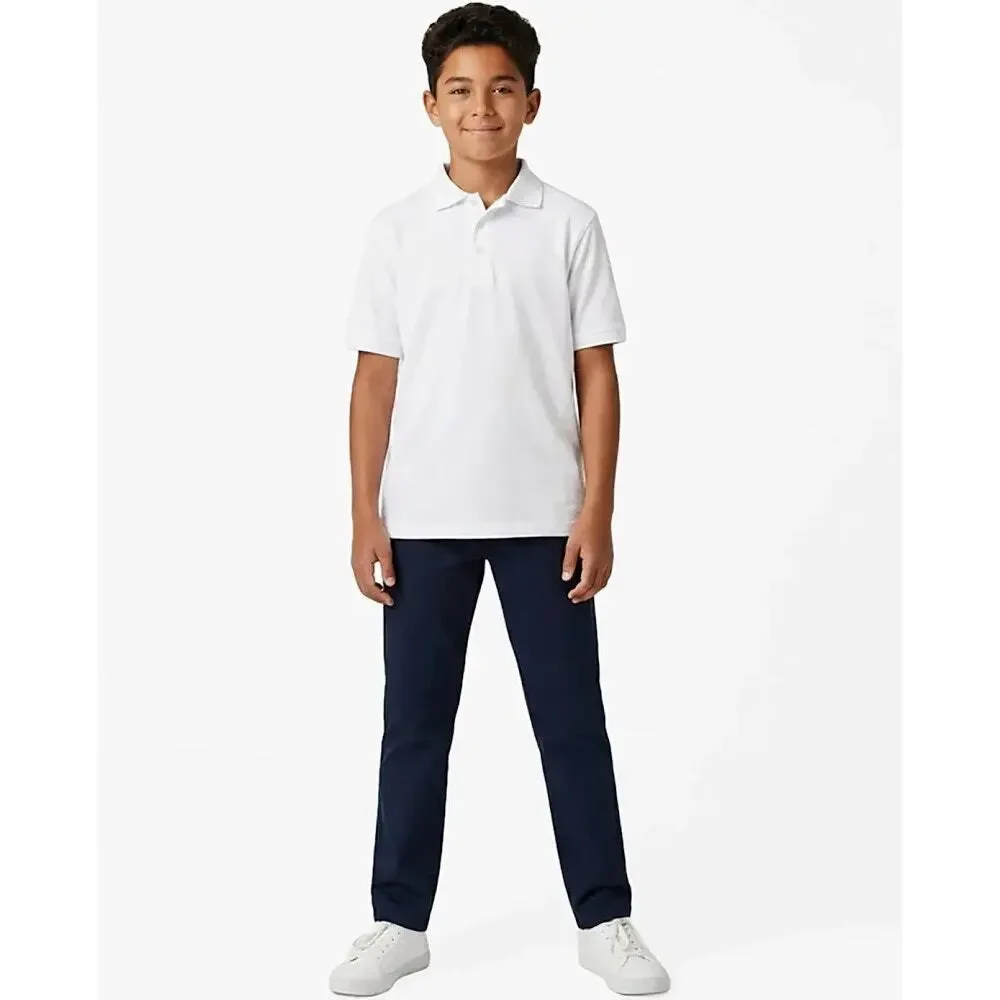 NEW! French Toast S 6/7 Short Sleeve Pique Polo Shirt White