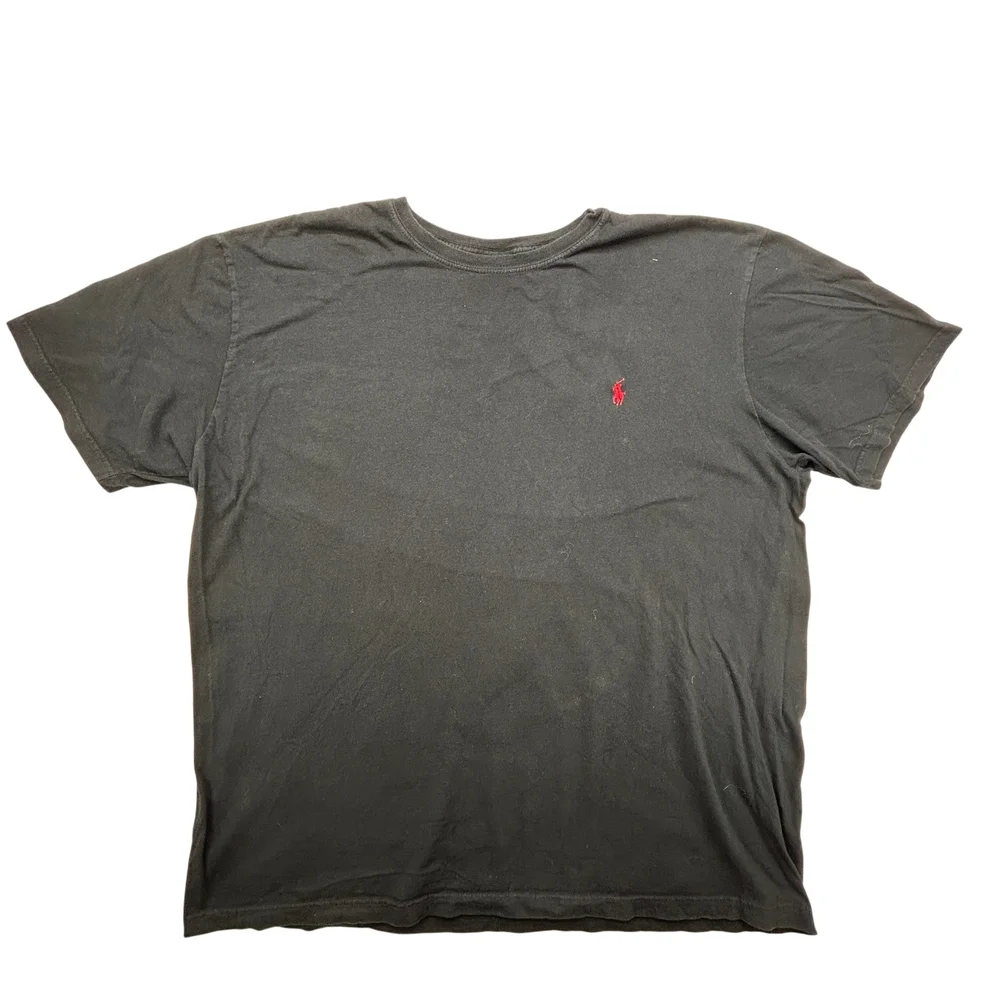 Polo Ralph Lauren Shirt Mens XL Classic Black Red Pony Logo Crewneck Casual Tee