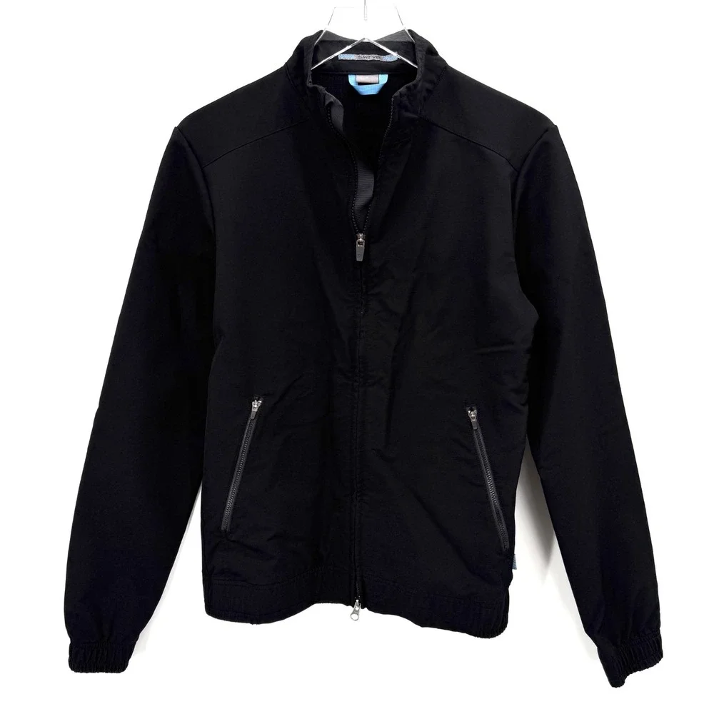 Swrve Cycling Track Jacket Mens S Midweight Black Softshell 4-Way Stretch Zip Up
