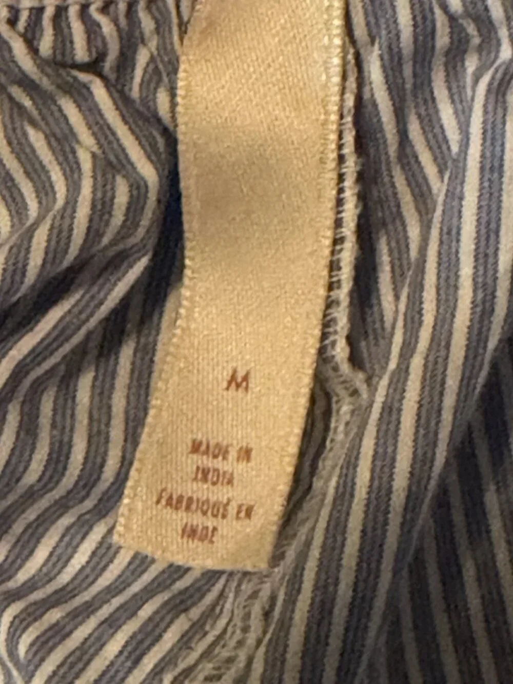 Anthropologie LyreBird Blue Striped Pleated Cotton Boxer Shorts - Size M Lounge