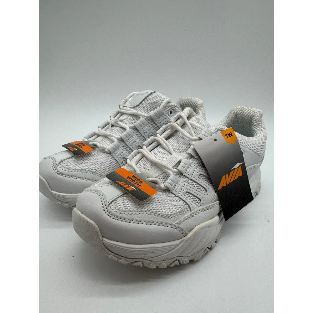 Avia Elevate Women's US 7 Wide White Memory Foam Walking Athletic Shoes NWT