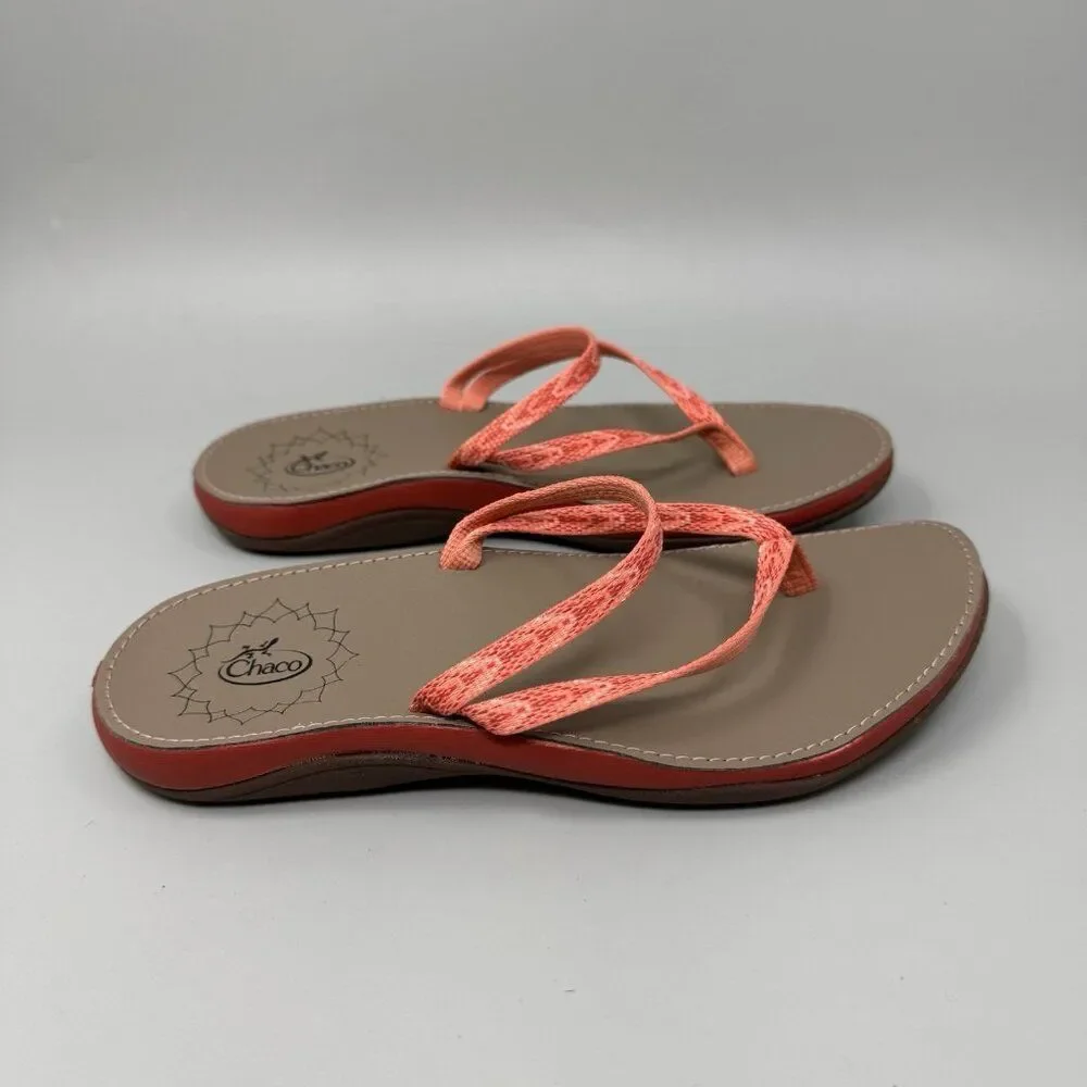 Chaco Womens Abbey Peach Slip On Pink Coral Flip Flop Sandal Shoe Size 5