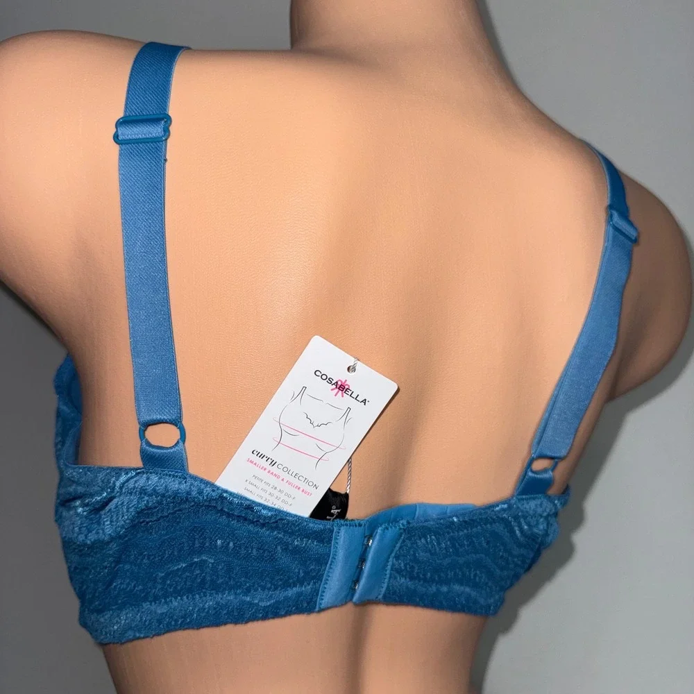 Cosabella Dolce Curvy Bralette Malawi Blue Lace Wireless Bra Size M